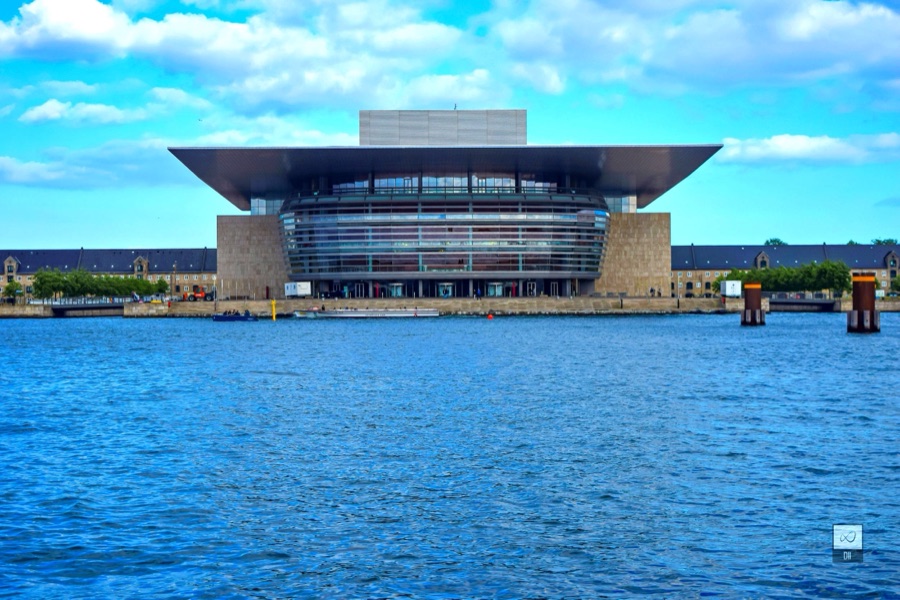 The Opera House across the harbour, under its wide flat roof