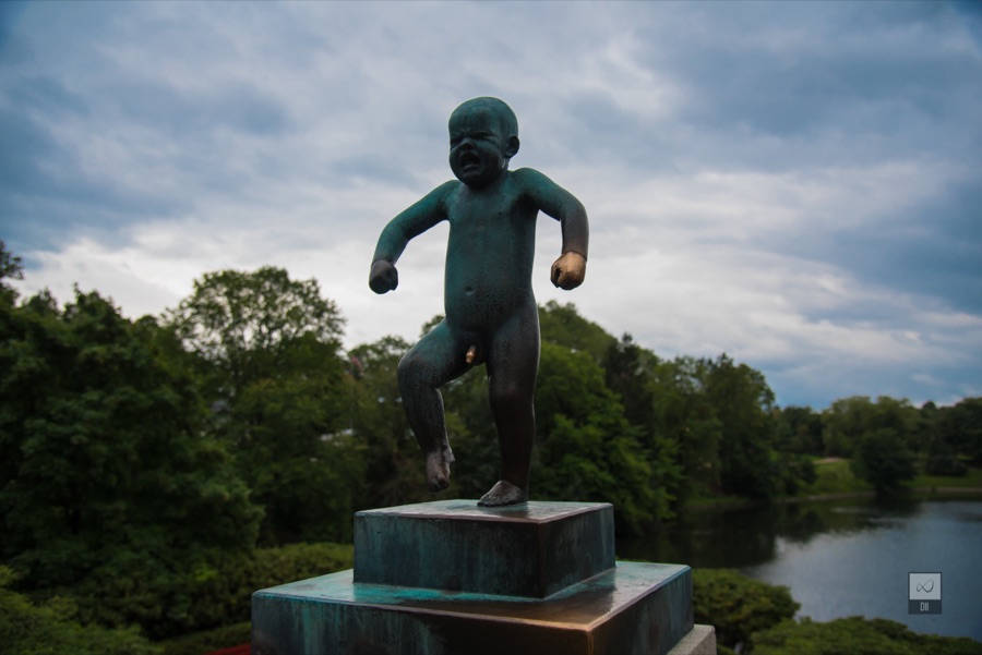 The Angry Boy statue in Vigeland Park, stamping his foot
