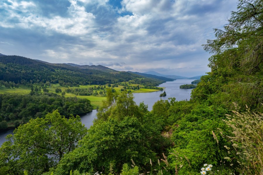 Queen's View, looking down over the woods to Loch Tummel and its islands