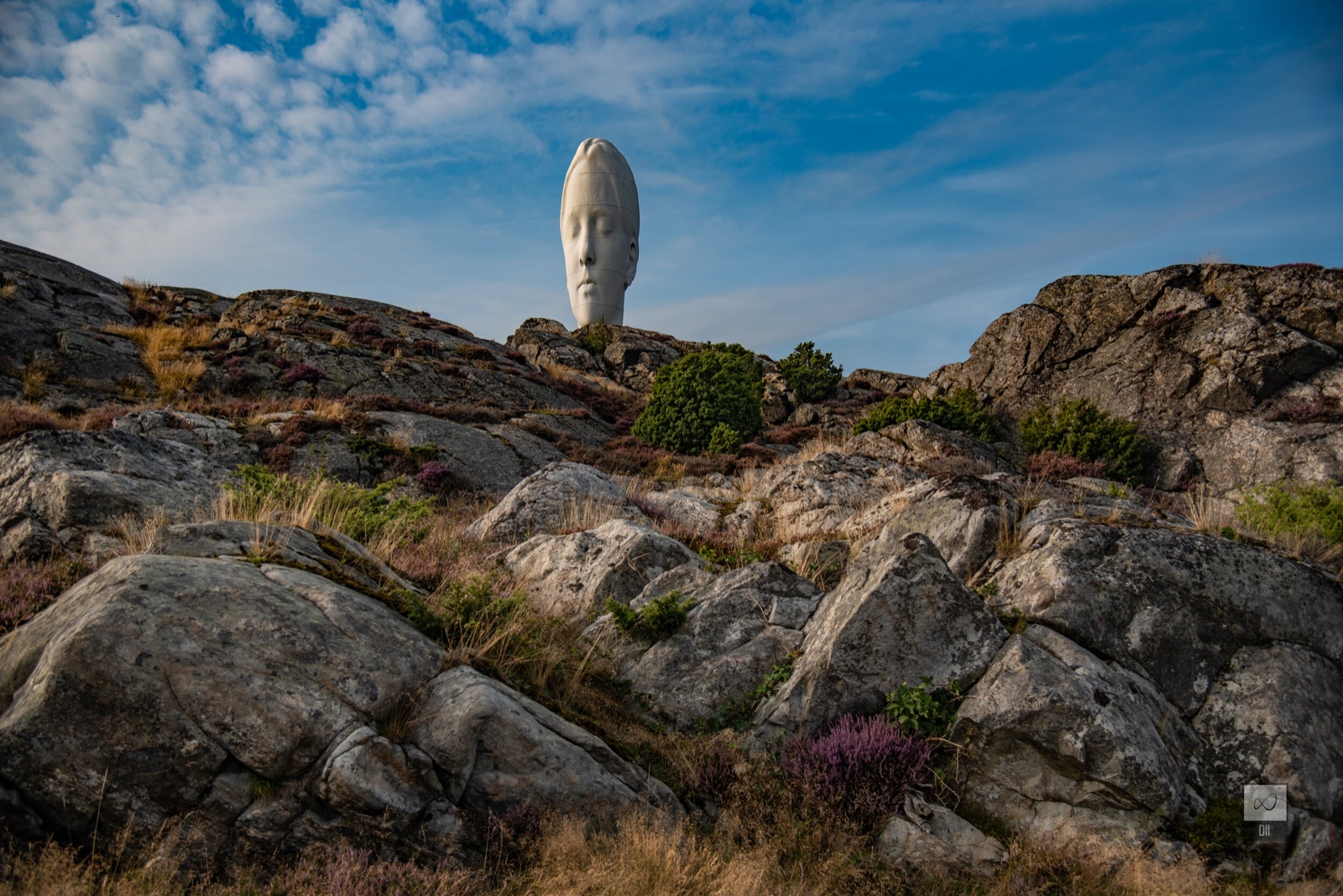 Anna, the giant white head, rising above the granite and heather at Pilane